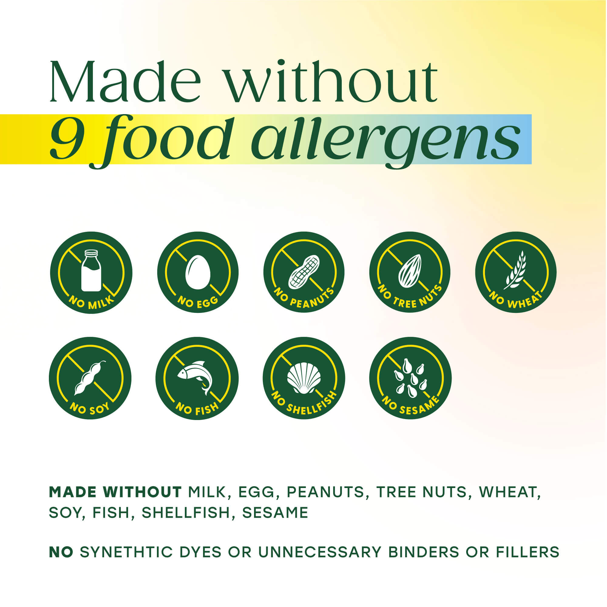 MegaFood is Made without the top 9 food allergens