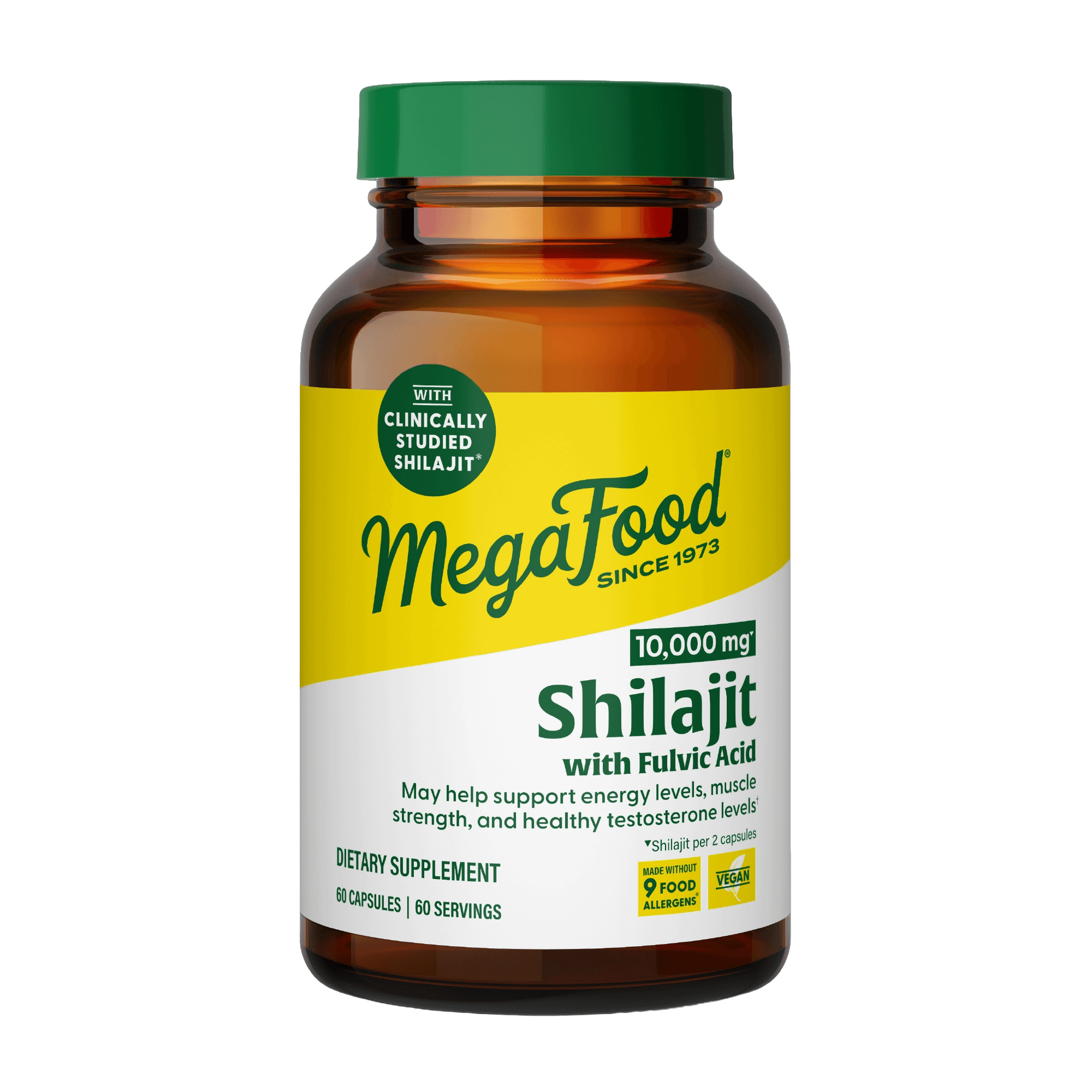 MegaFood Shilajit supplement bottle on a white background